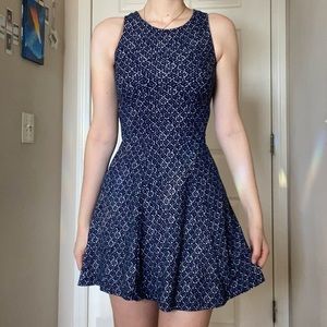Short blue summer skater dress
